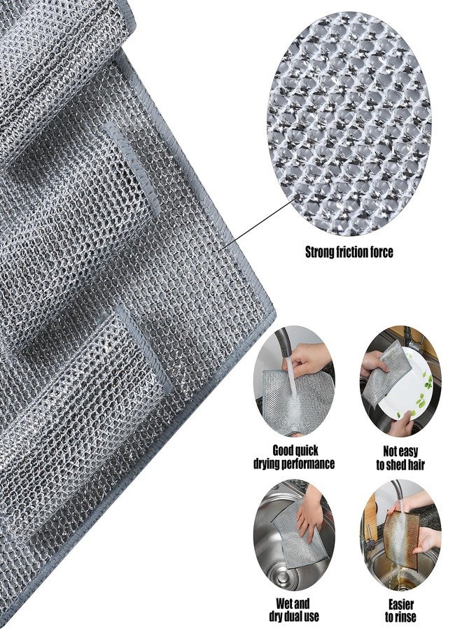 KTT Non Scratch Wire Dishcloth,Multipurpose Wire Dishwashing Rags for Wet and Dry,Reusable Kitchen Cleaning Cloths for Sinks,Dishes,Kitchen Pots and Pans.(5Pcs) - Image 4